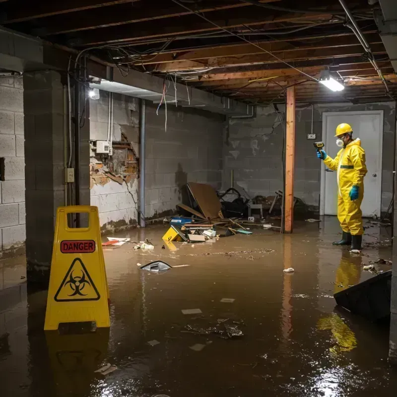 Flooded Basement Electrical Hazard in Decatur, IL Property