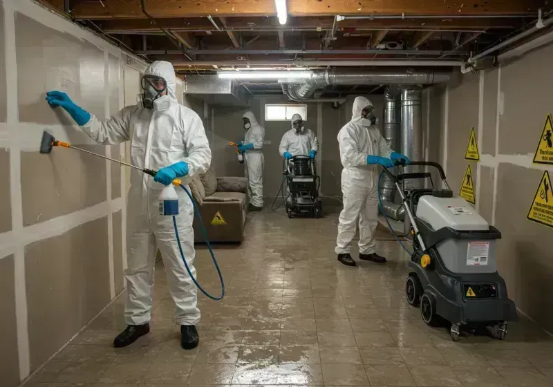 Basement Moisture Removal and Structural Drying process in Decatur, IL